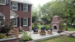 Outdoor fire place and patio in Mamaroneck, New York