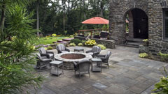 Outdoor fire place and patio in Scarborough, New York
