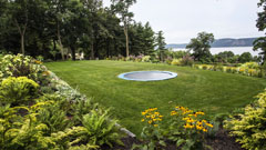 inground trampoline and gardens in along the Hudson 